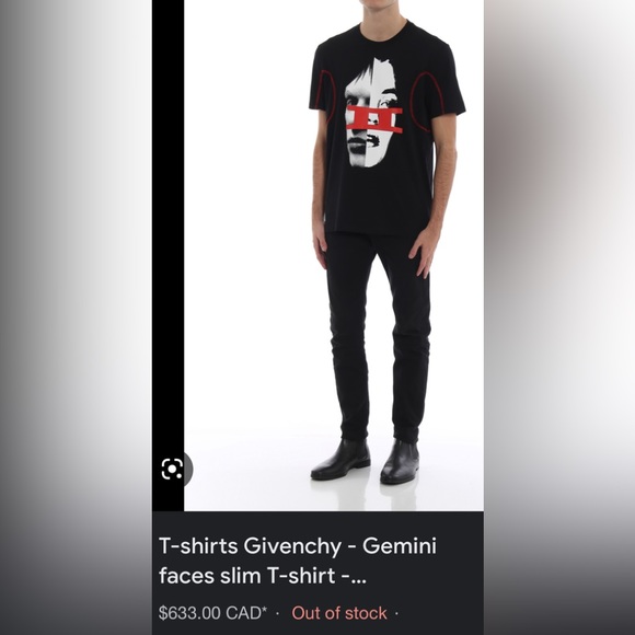 Givenchy Black Cotton Gemini Faces Print T-Shirt Sz XL - Picture 5 of 8